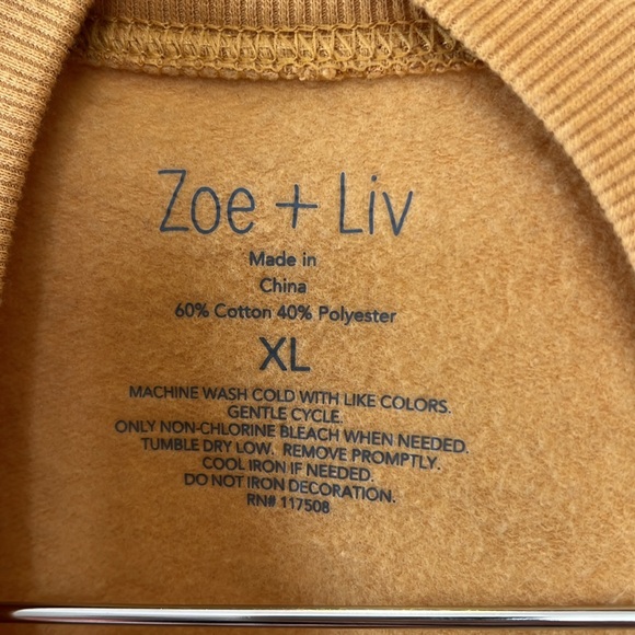 Zoe + Liv "Let the Universe Guide You" Yellow Butterfly Sweatshirt - Size XL - Picture 4 of 6